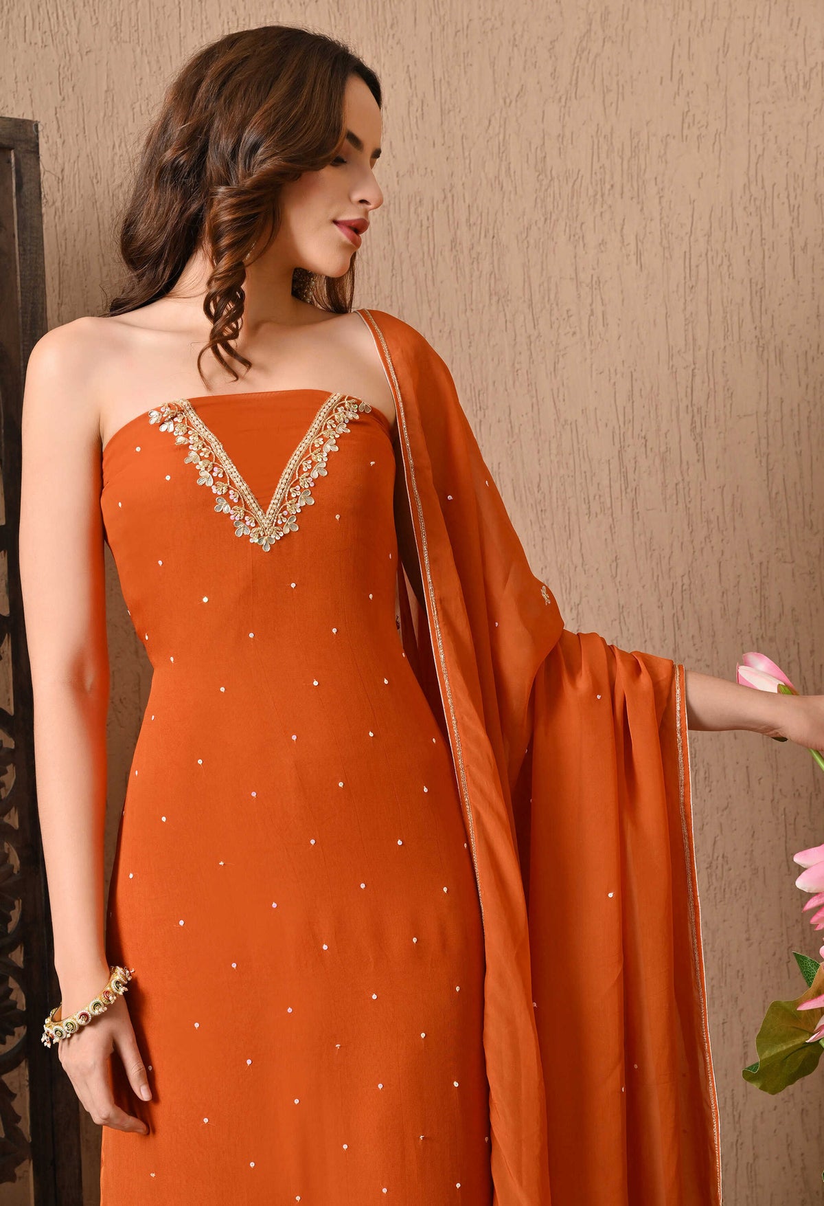 Traditional salwar suit for Rakhi