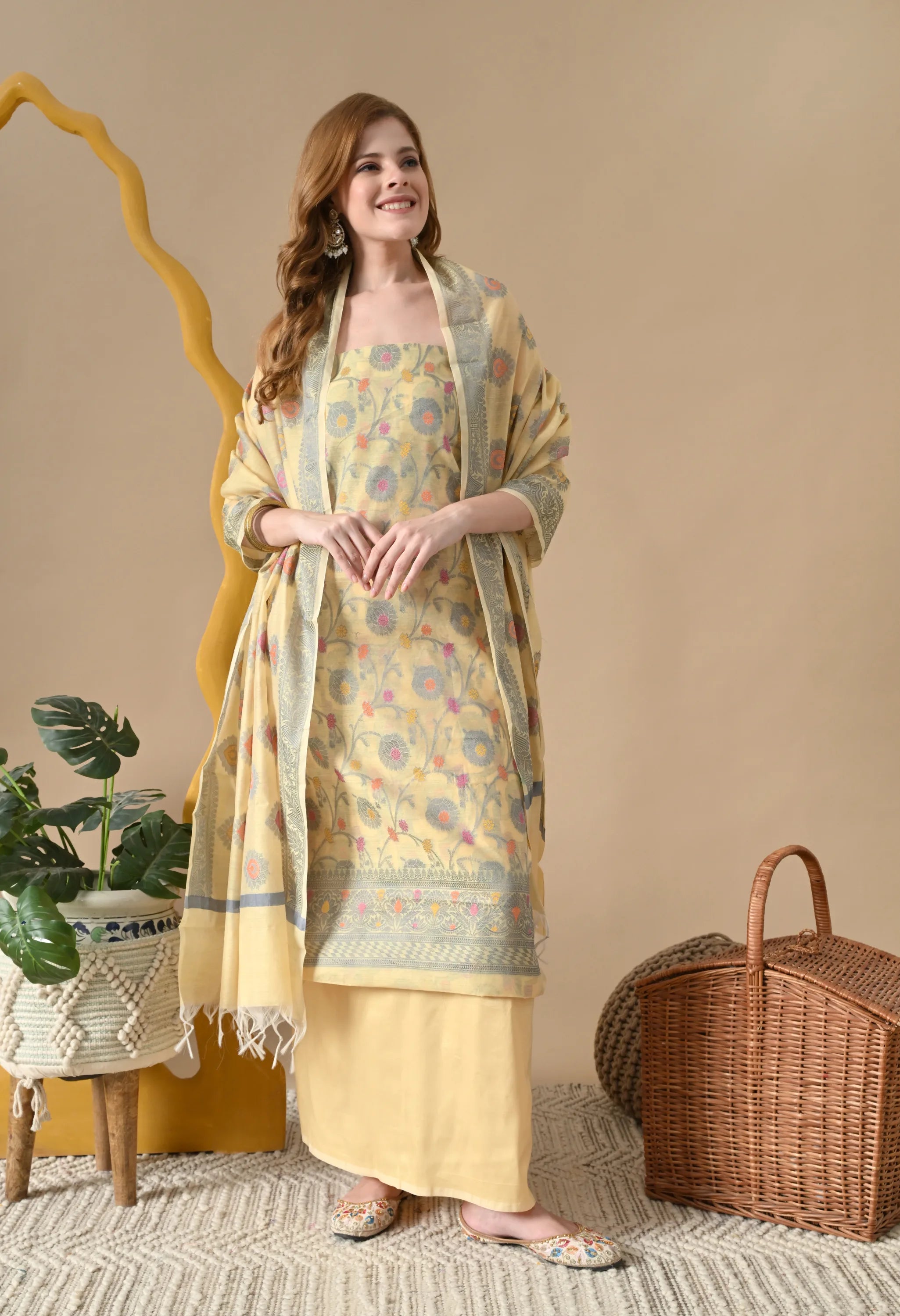 festive chanderi cotton suit for women

