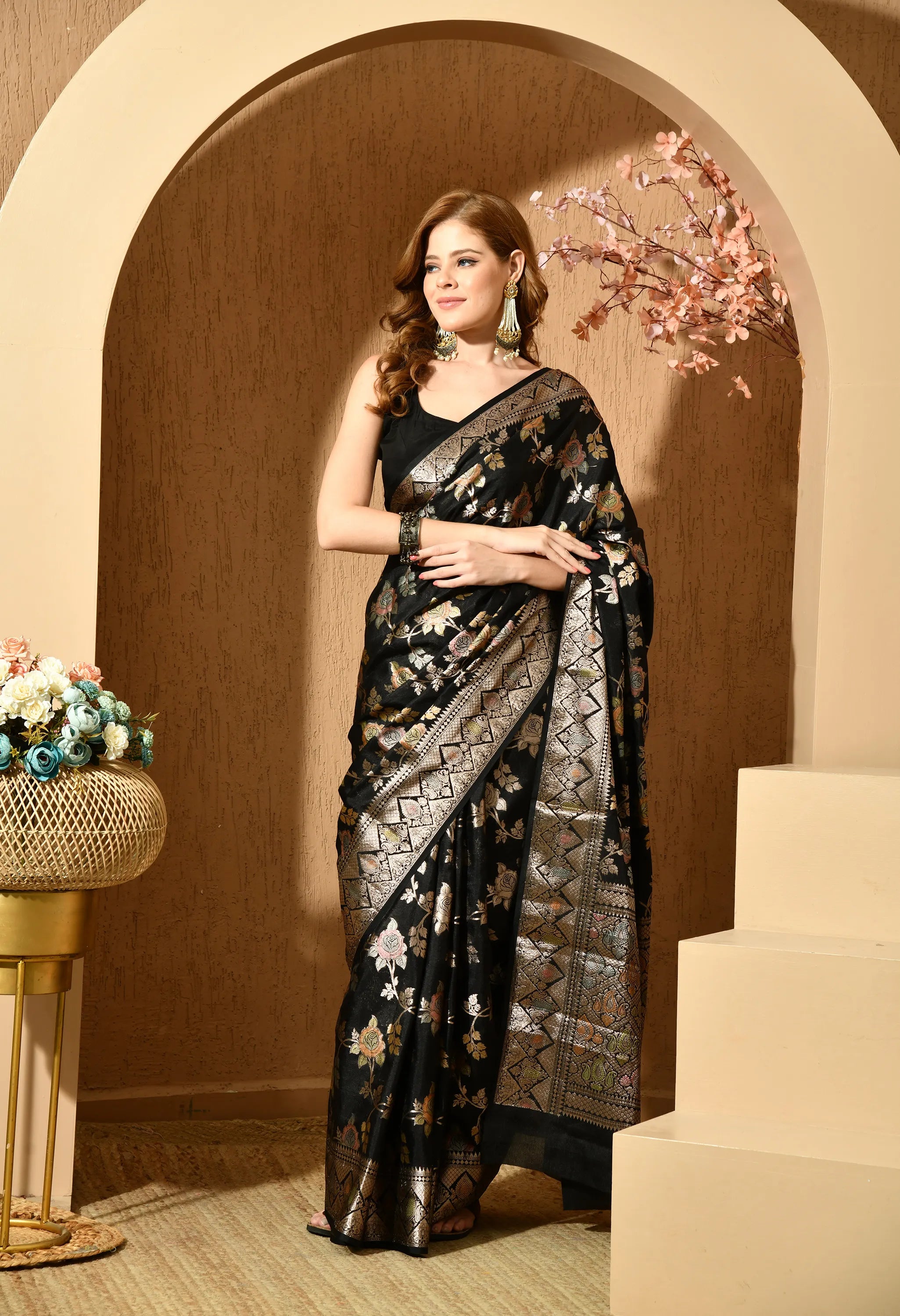 Black Silk Saree traditional sarees India