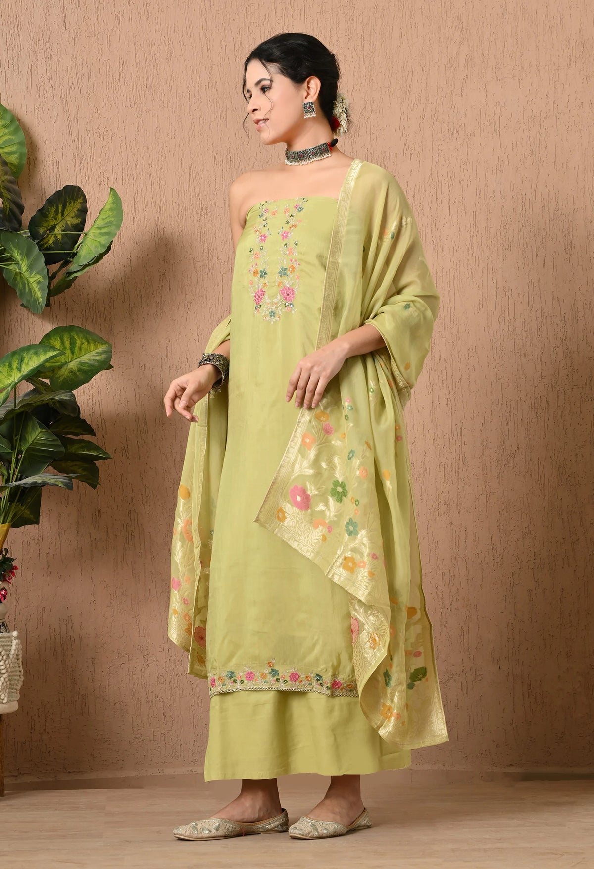 party wear silk suit for women