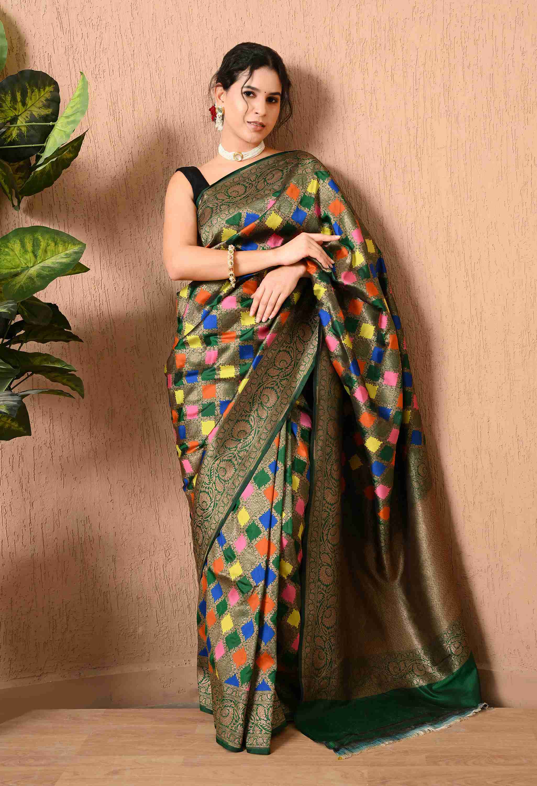handwoven pure katan silk banarasi