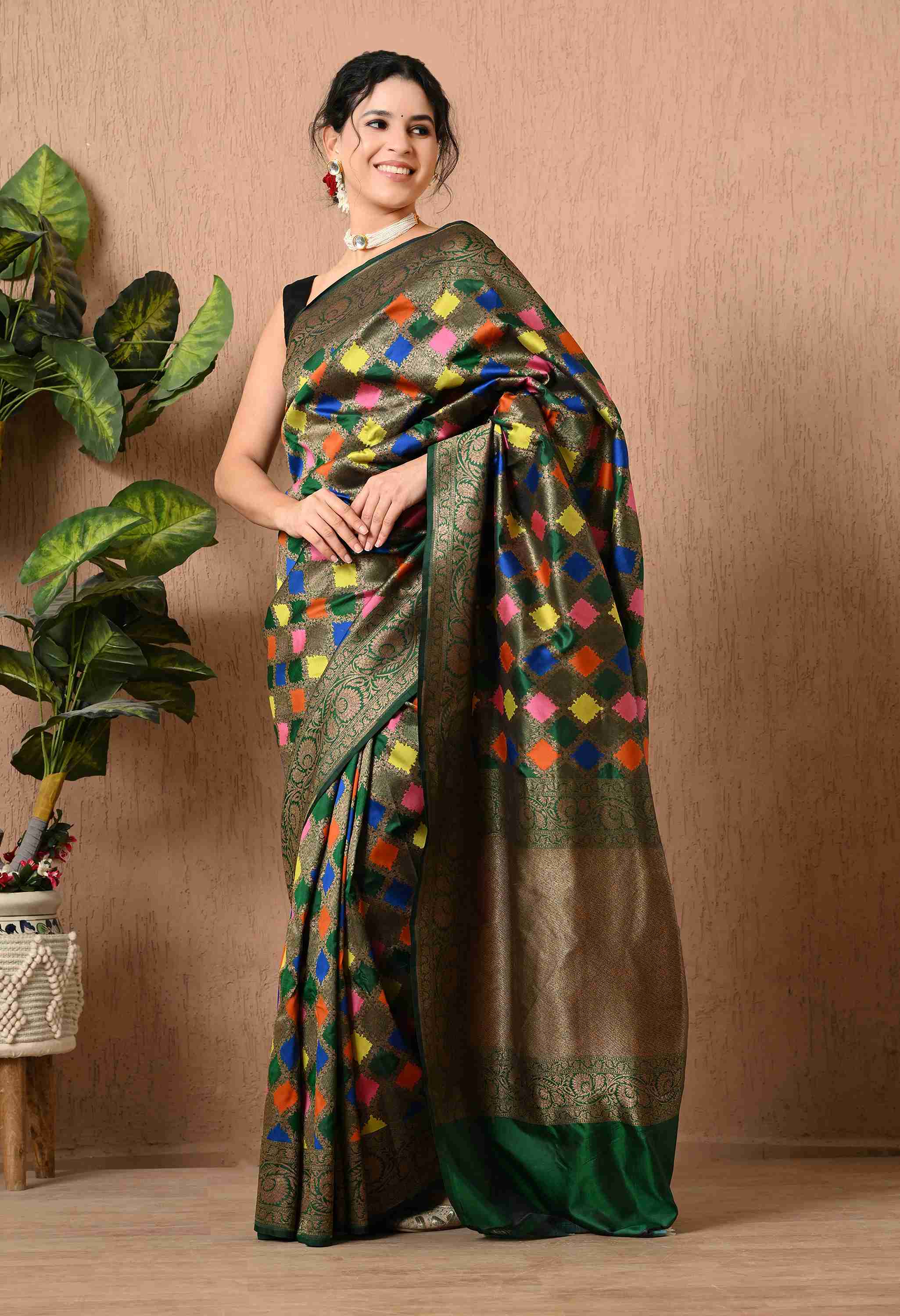 handwoven pure katan silk banarasi