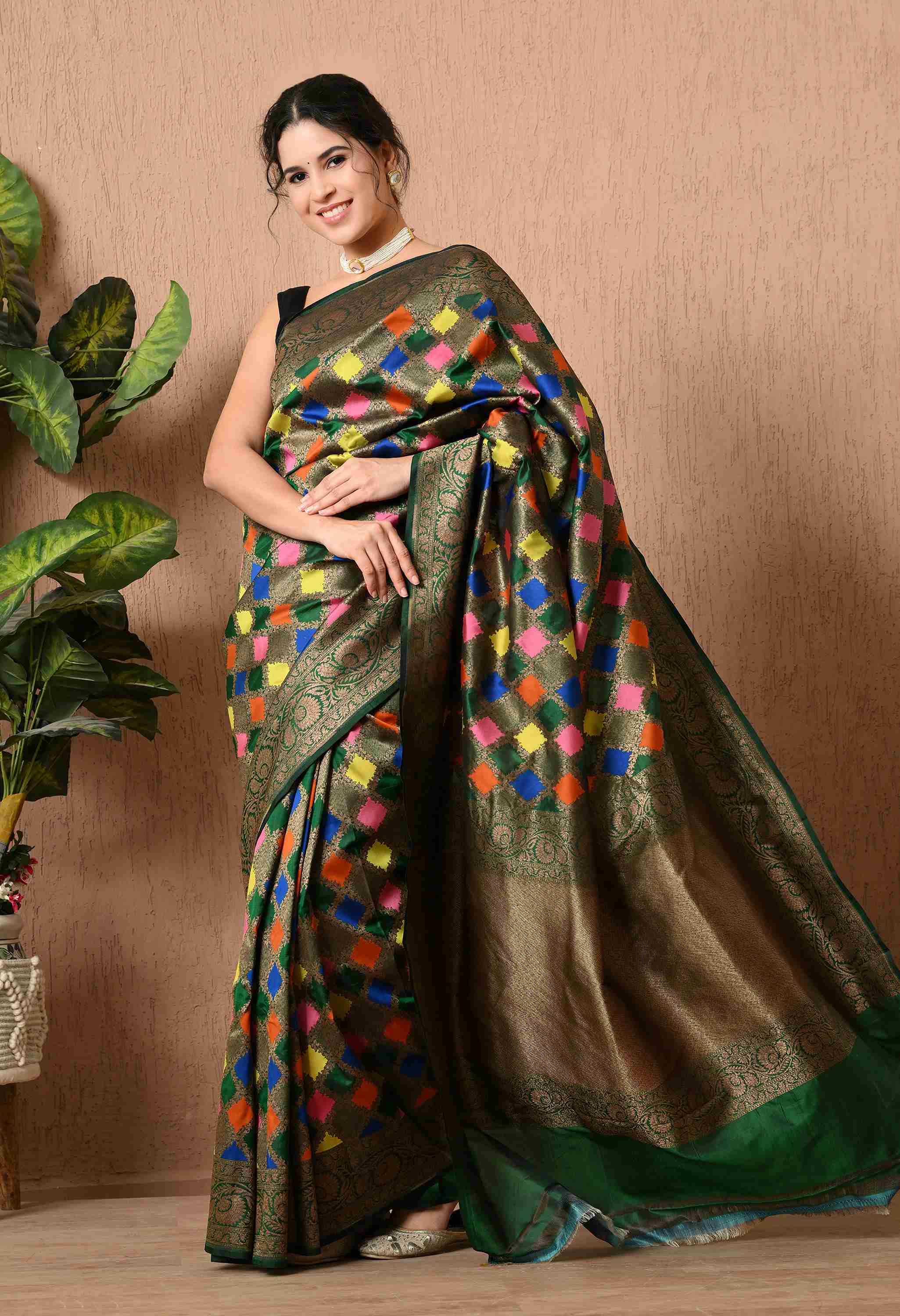 handwoven pure katan silk banarasi