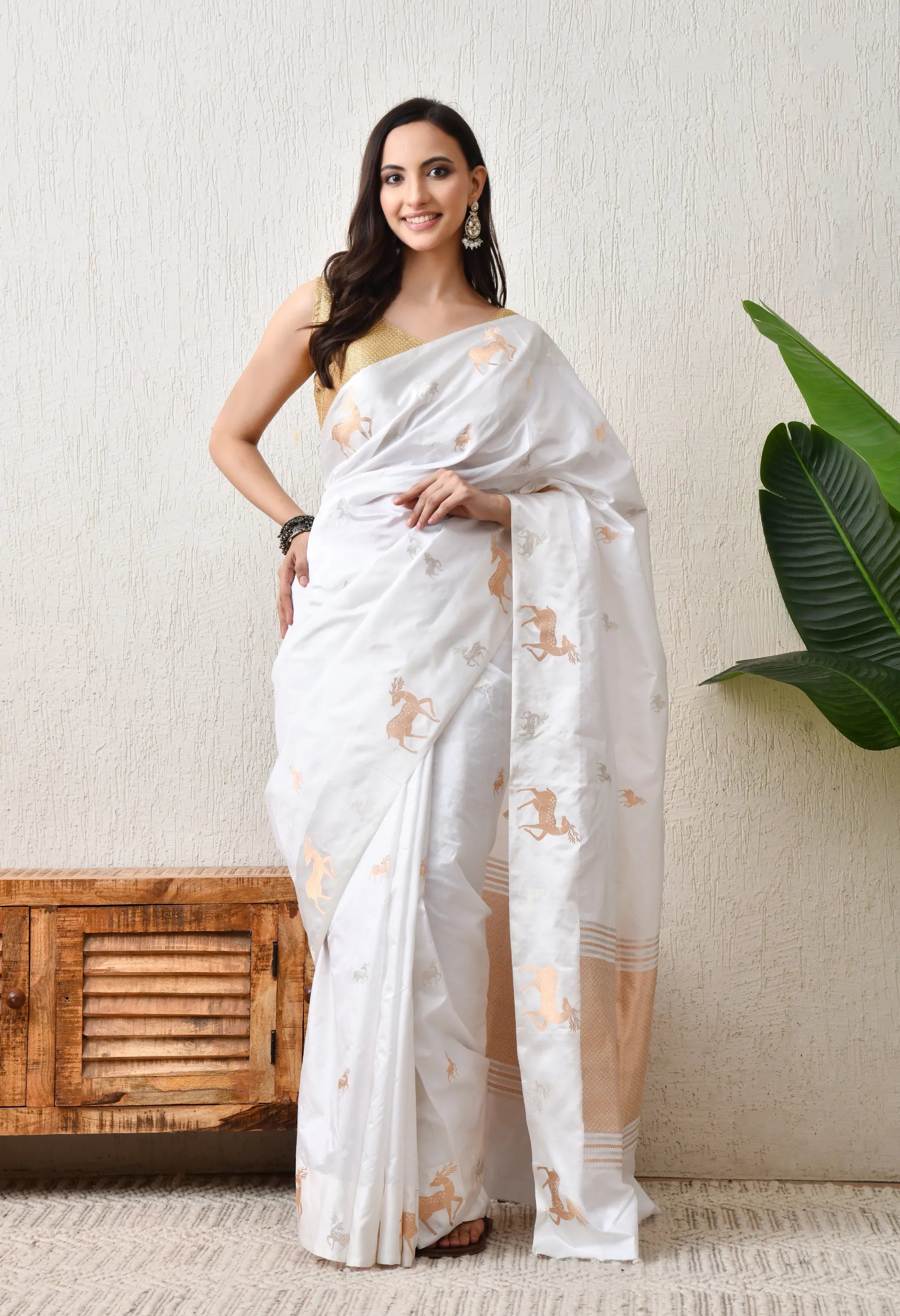 Pure katan Silk Handwoven Saree
