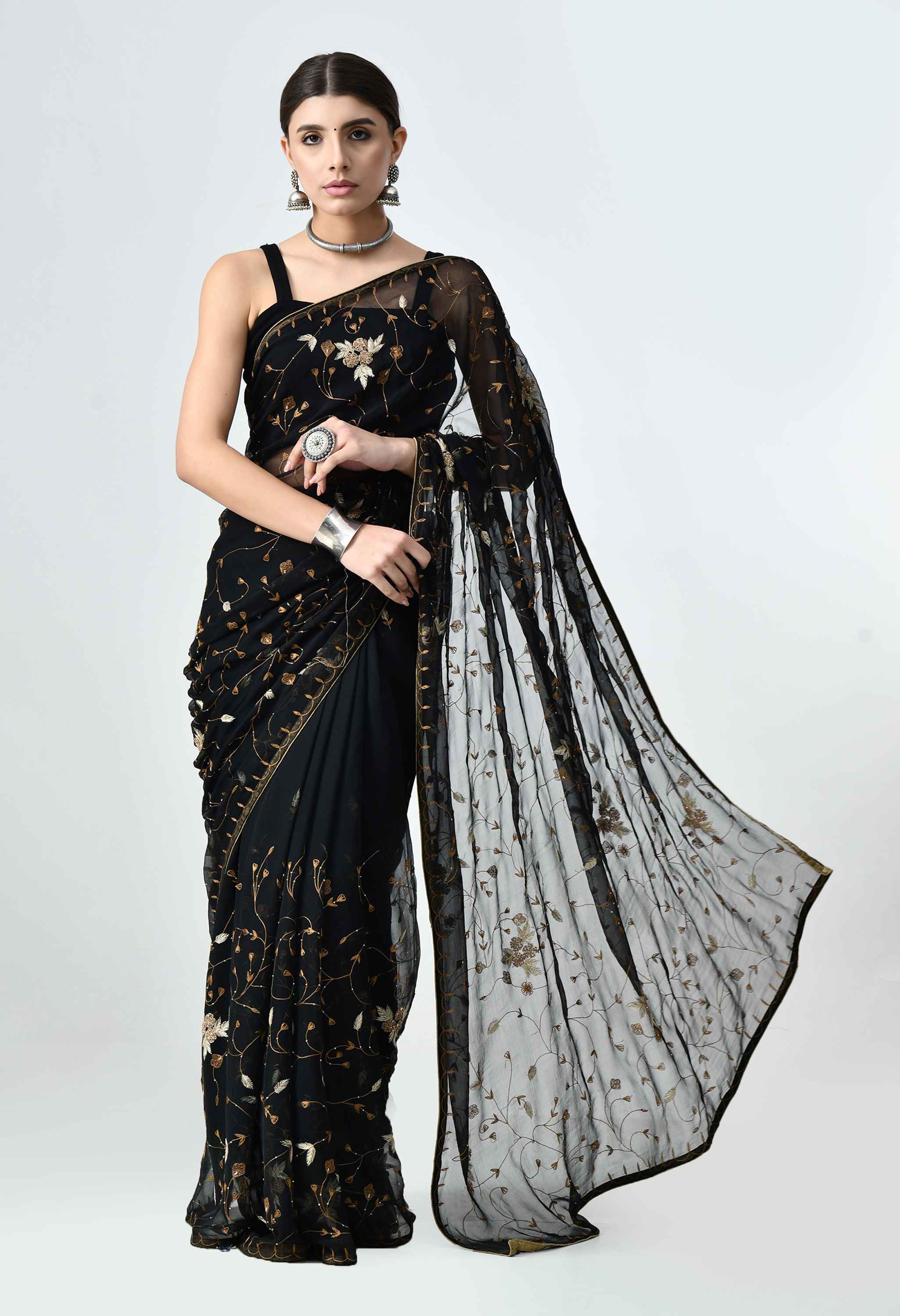 Best party wear black saree
