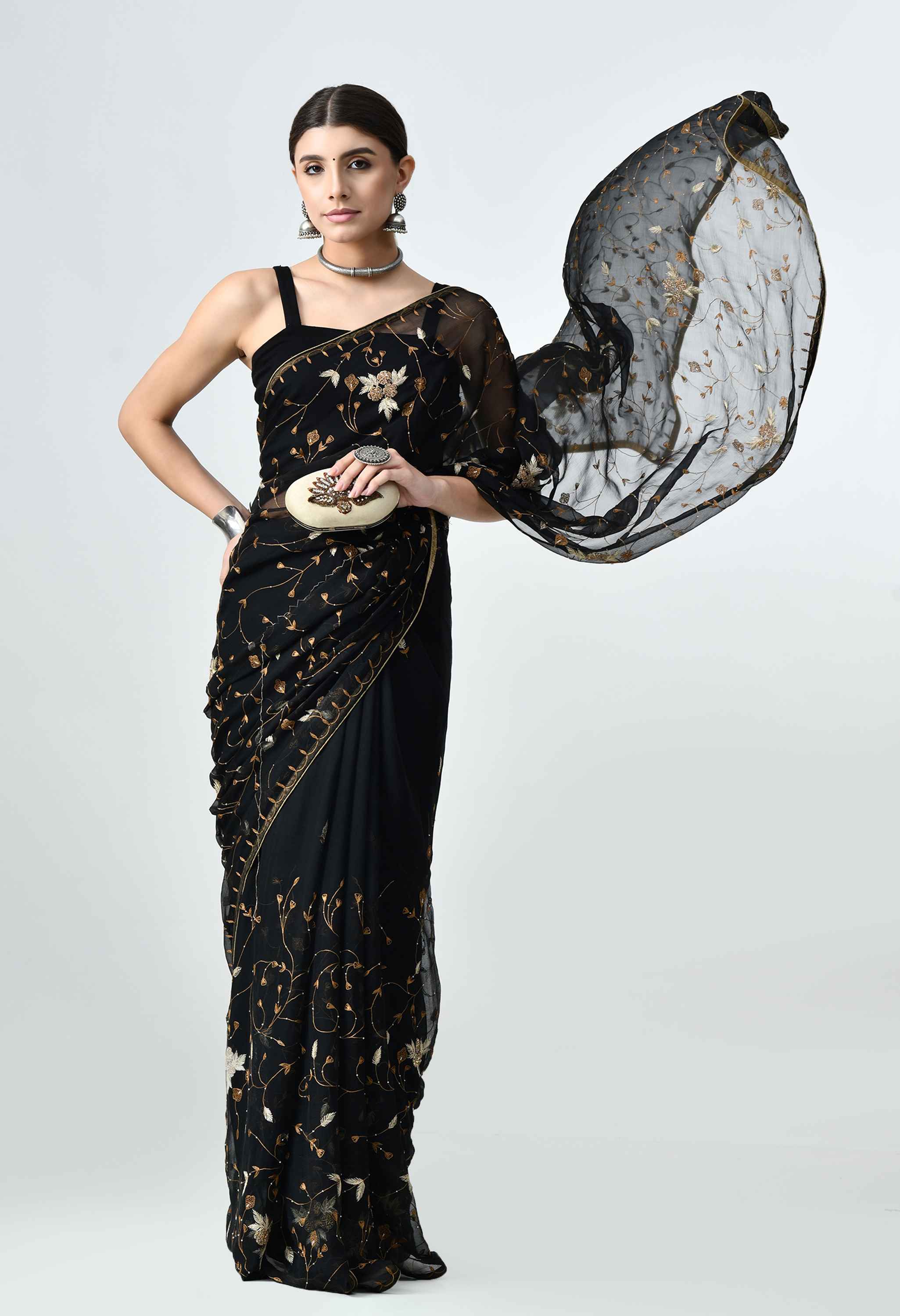 Best party wear black saree