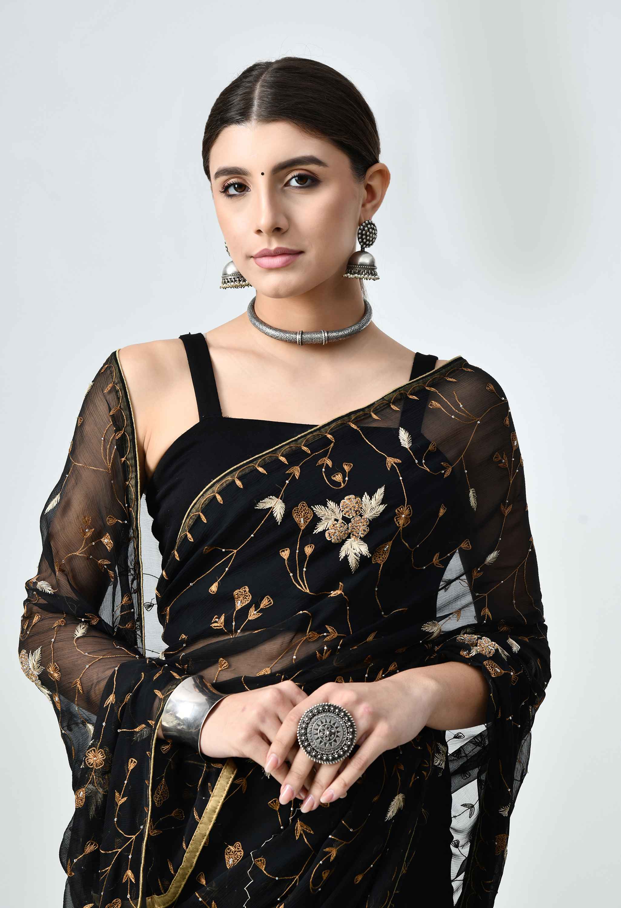 Best party wear black saree