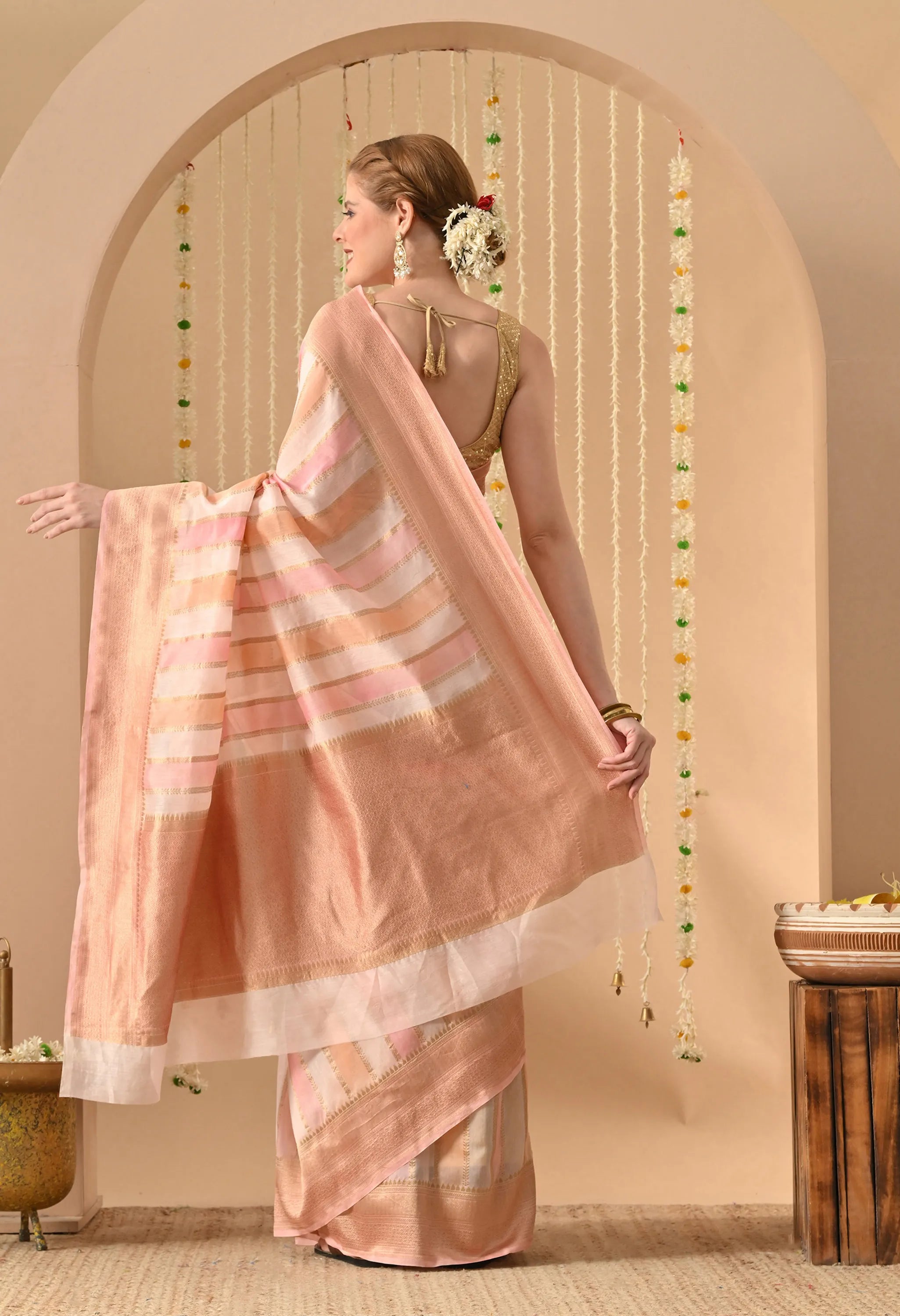 lightweight festive cotton silk saree for women