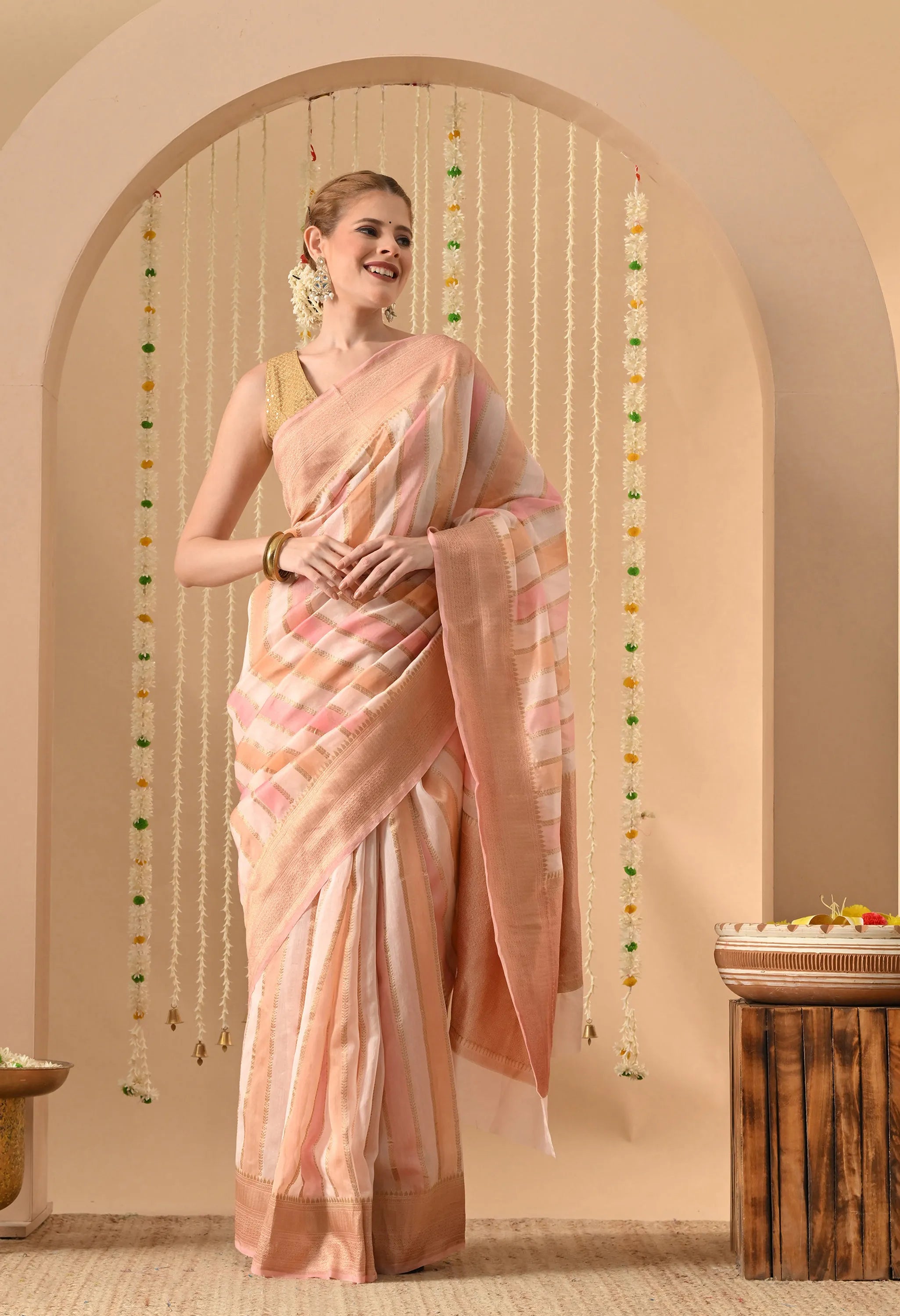 lightweight festive cotton silk saree for women