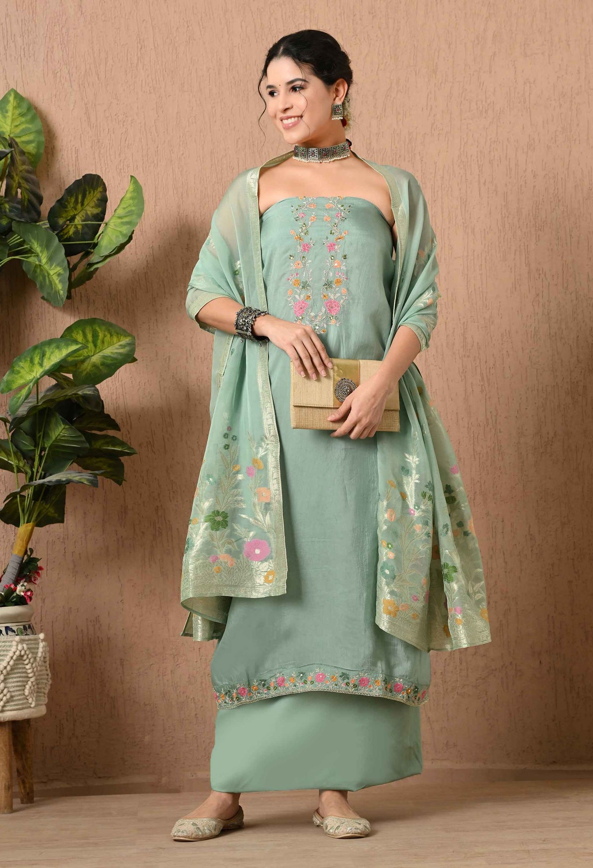 Raksha Bandhan sale on organza salwar suits