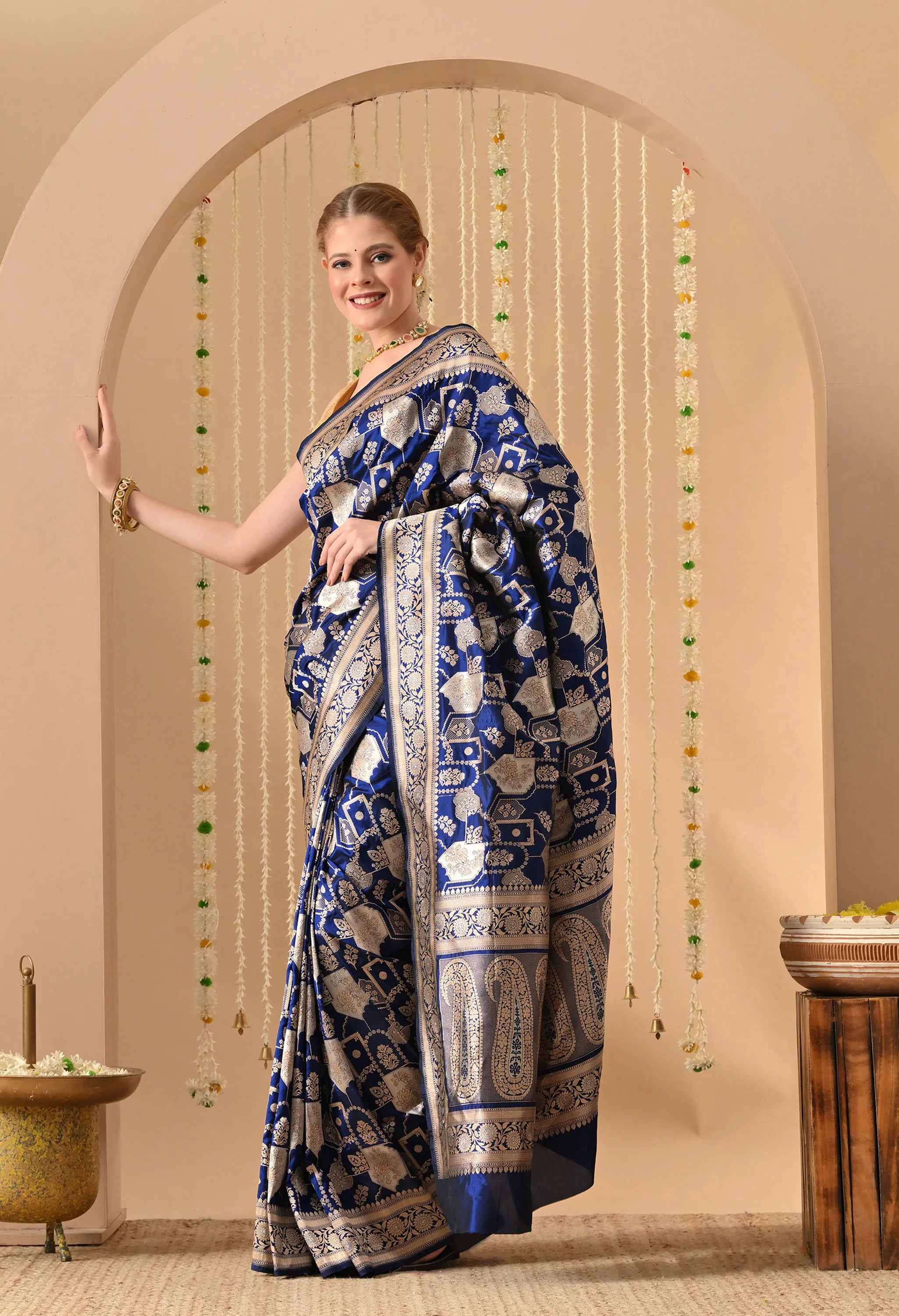 party wear Katan silk saree