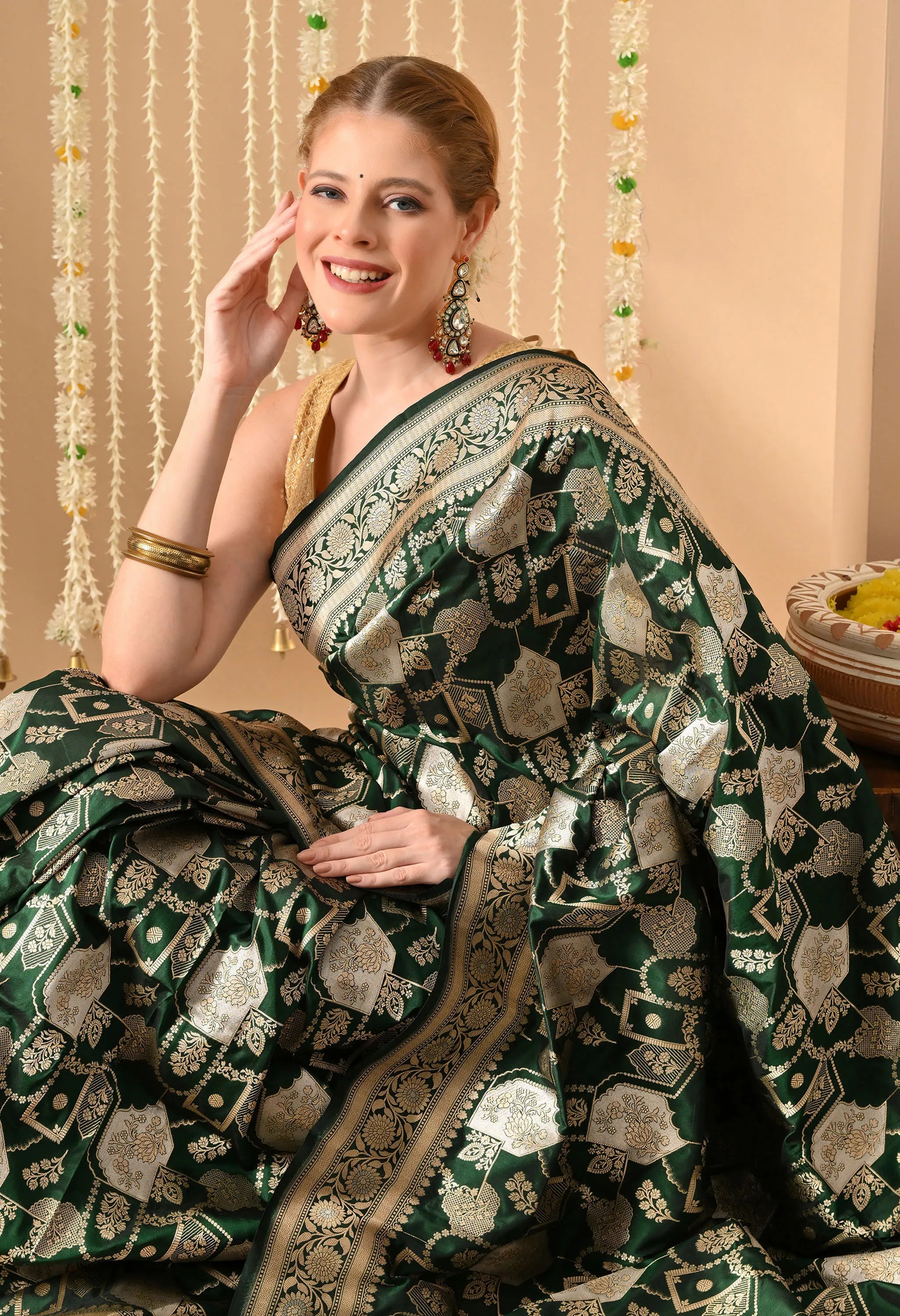 party wear Katan silk saree