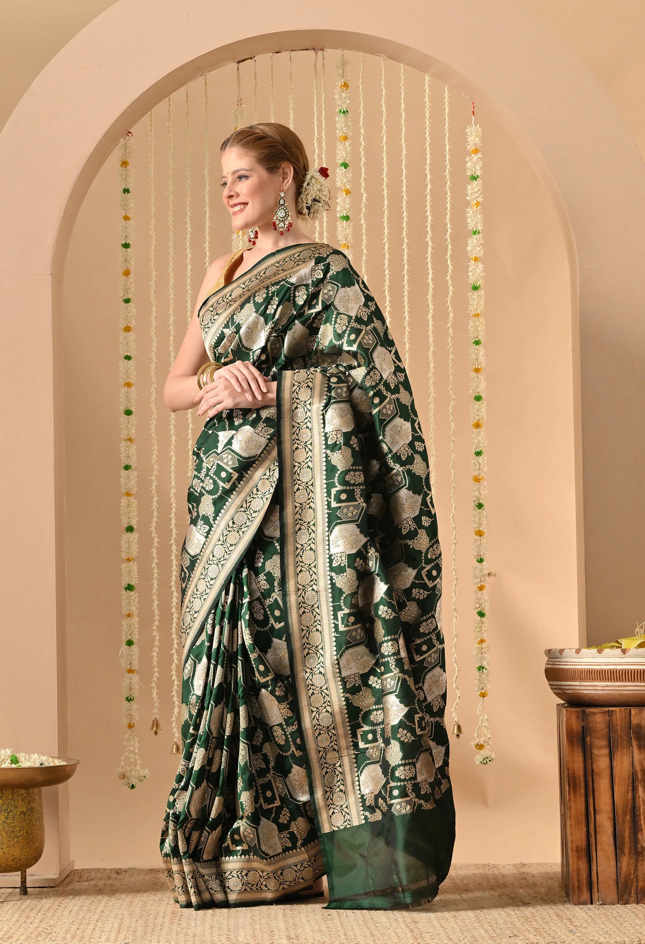 party wear Katan silk saree