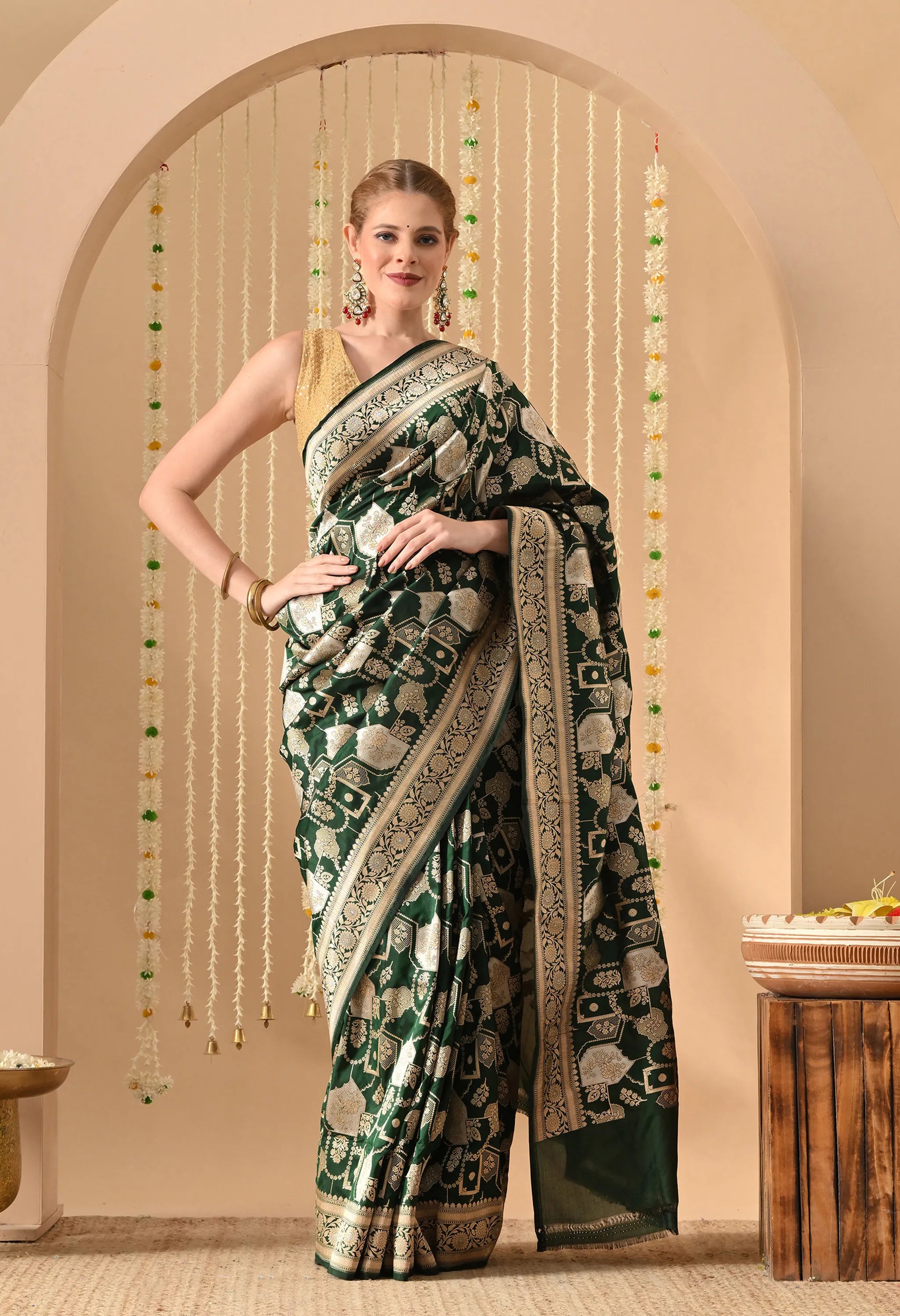 party wear Katan silk saree