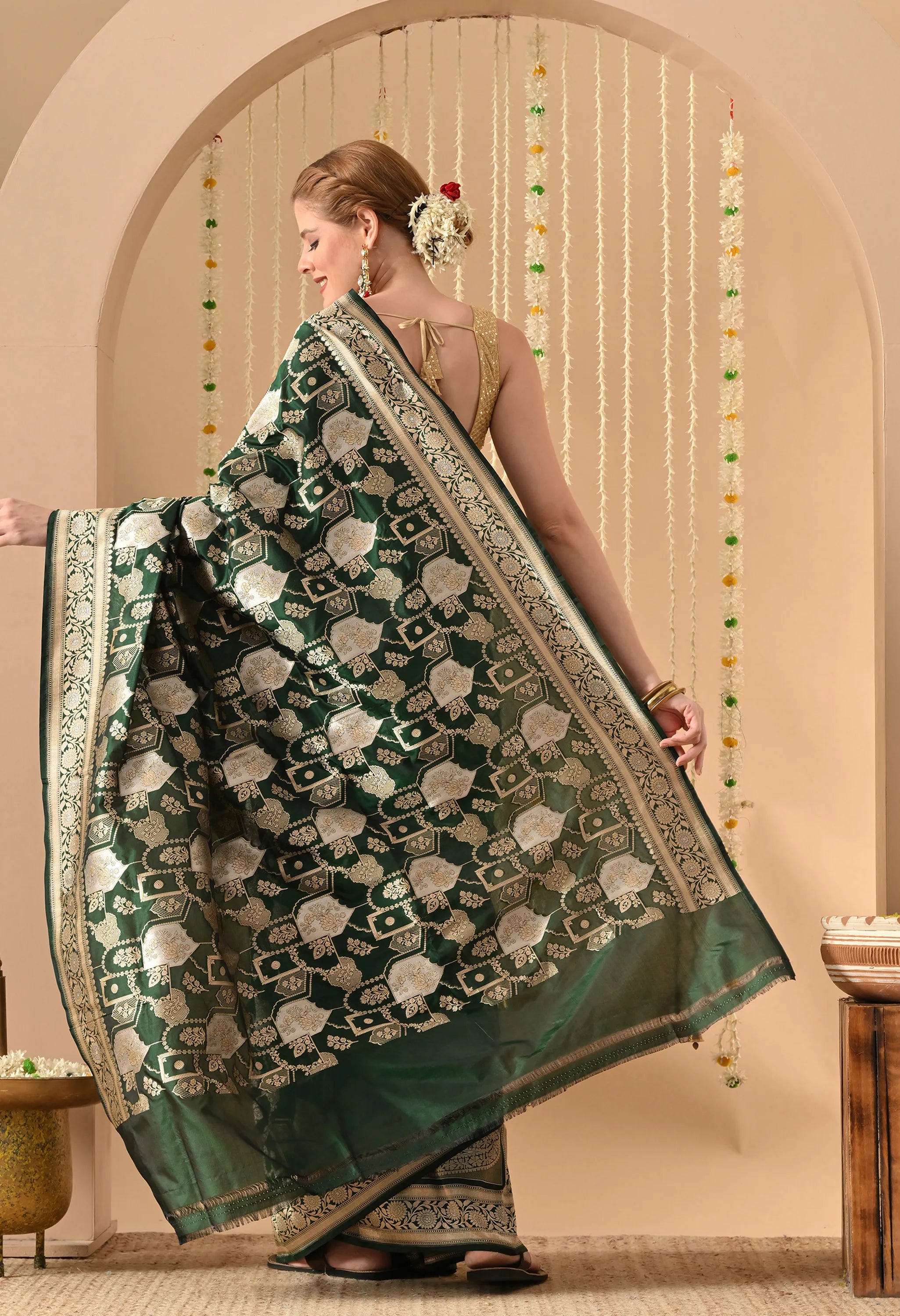 party wear Katan silk saree