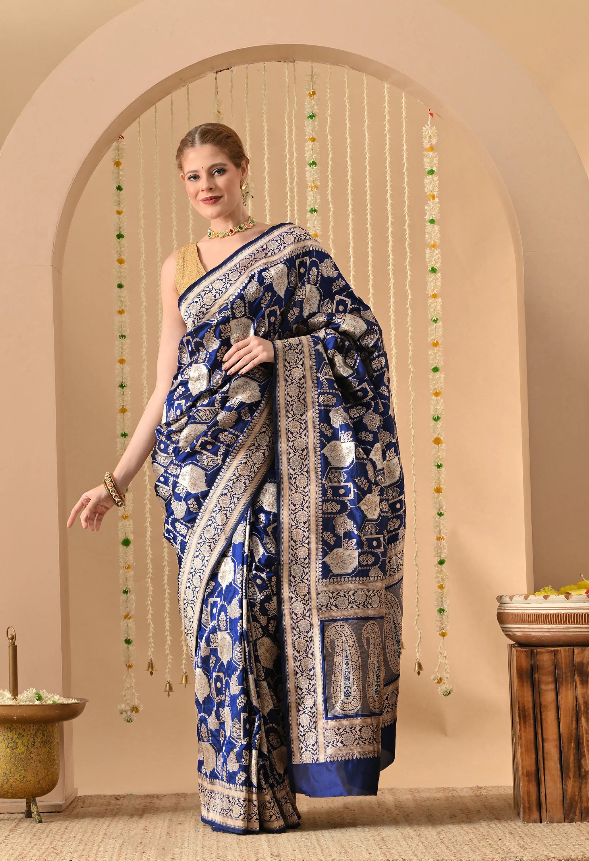 party wear Katan silk saree