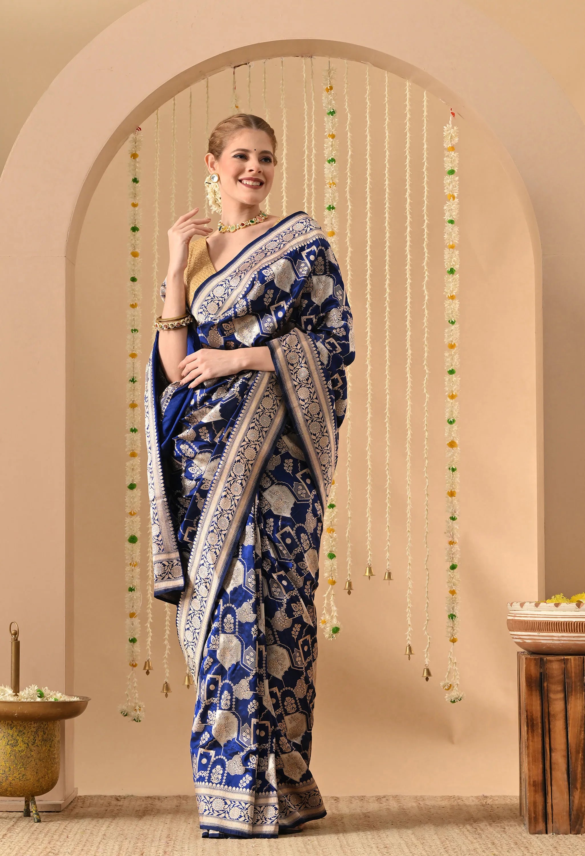 party wear Katan silk saree