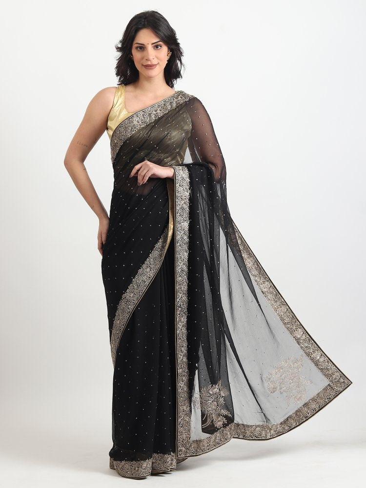 Best Party Wear Black Saree