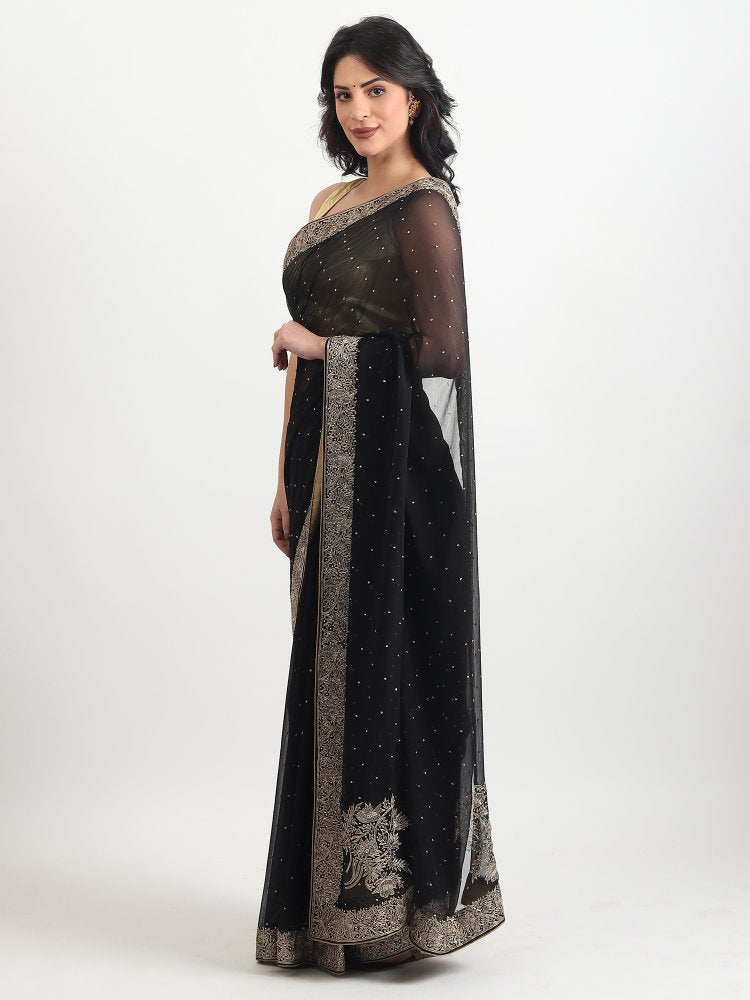 Best Party Wear Black Saree