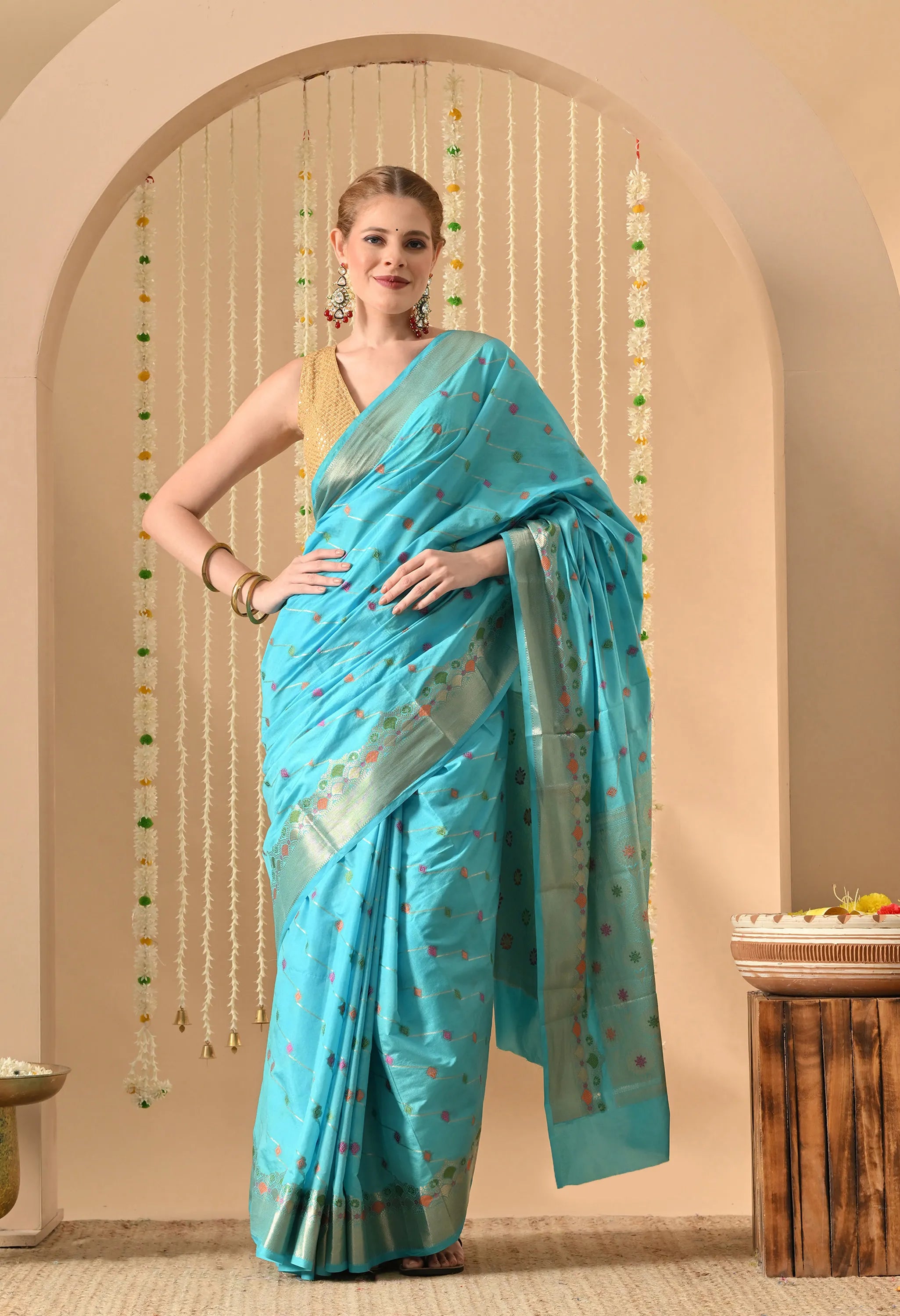 party wear silk saree