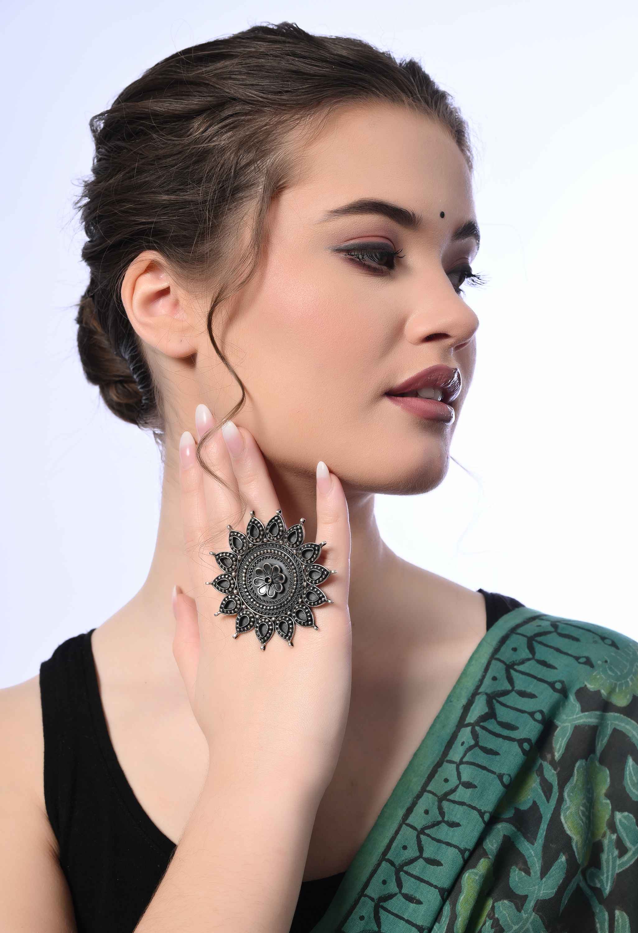 Cocktail Pure Silver Ring Women