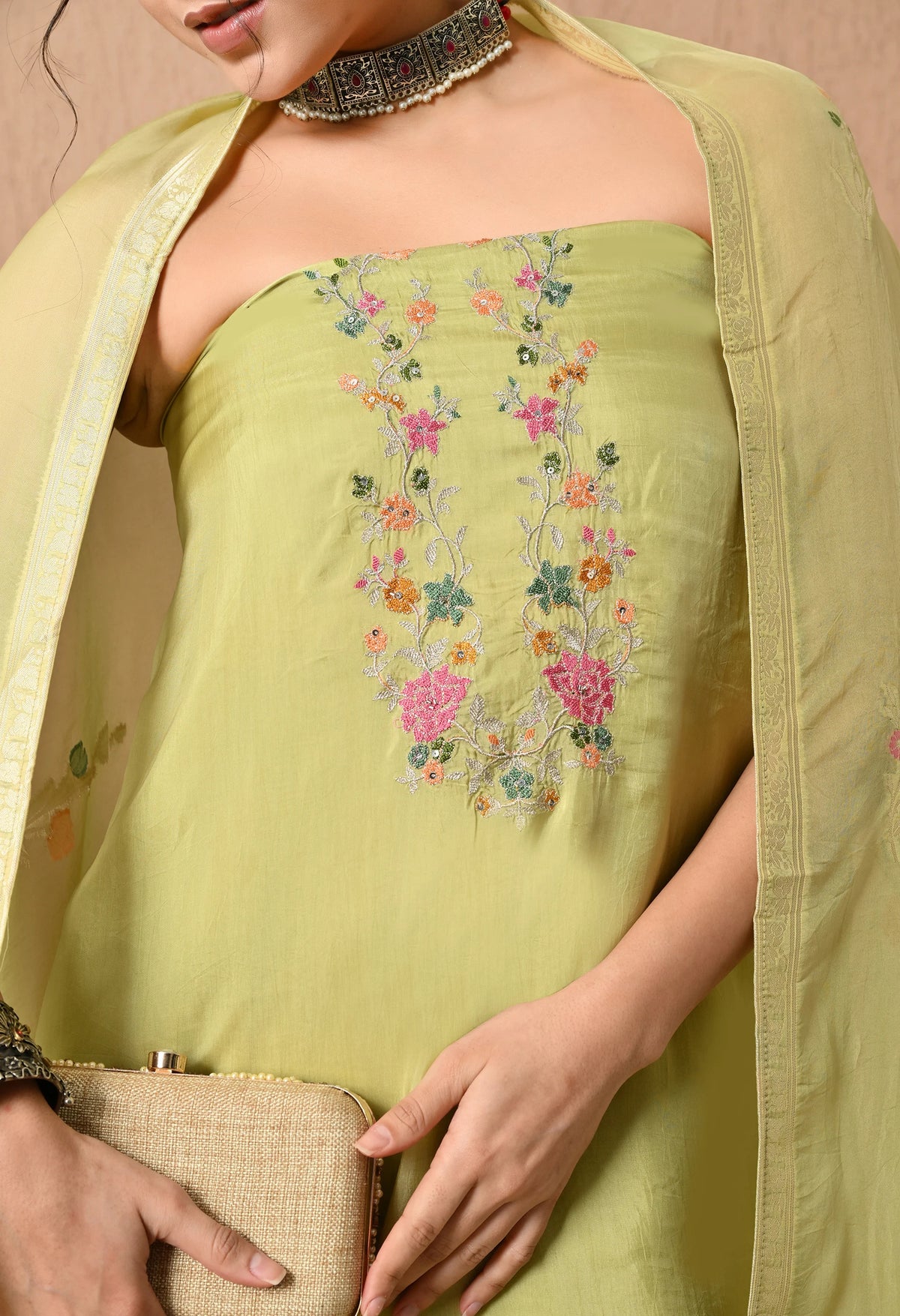 party wear silk suit for women