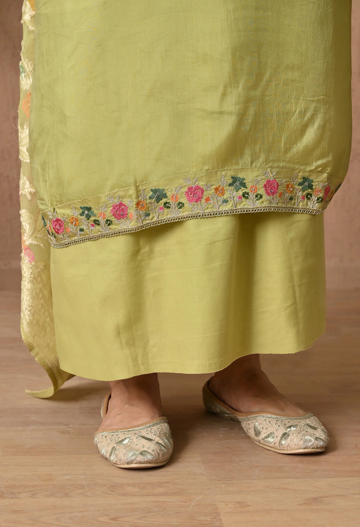rakhi festive wear green silk suit for women
