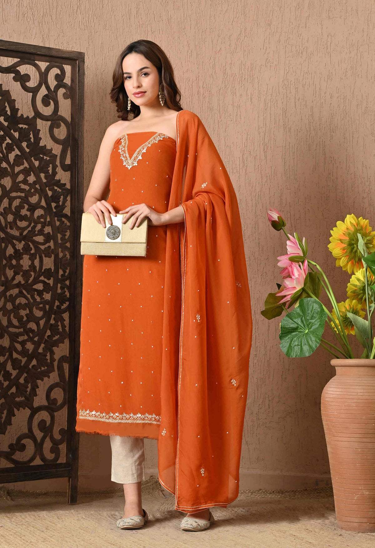 Traditional salwar suit for Rakhi