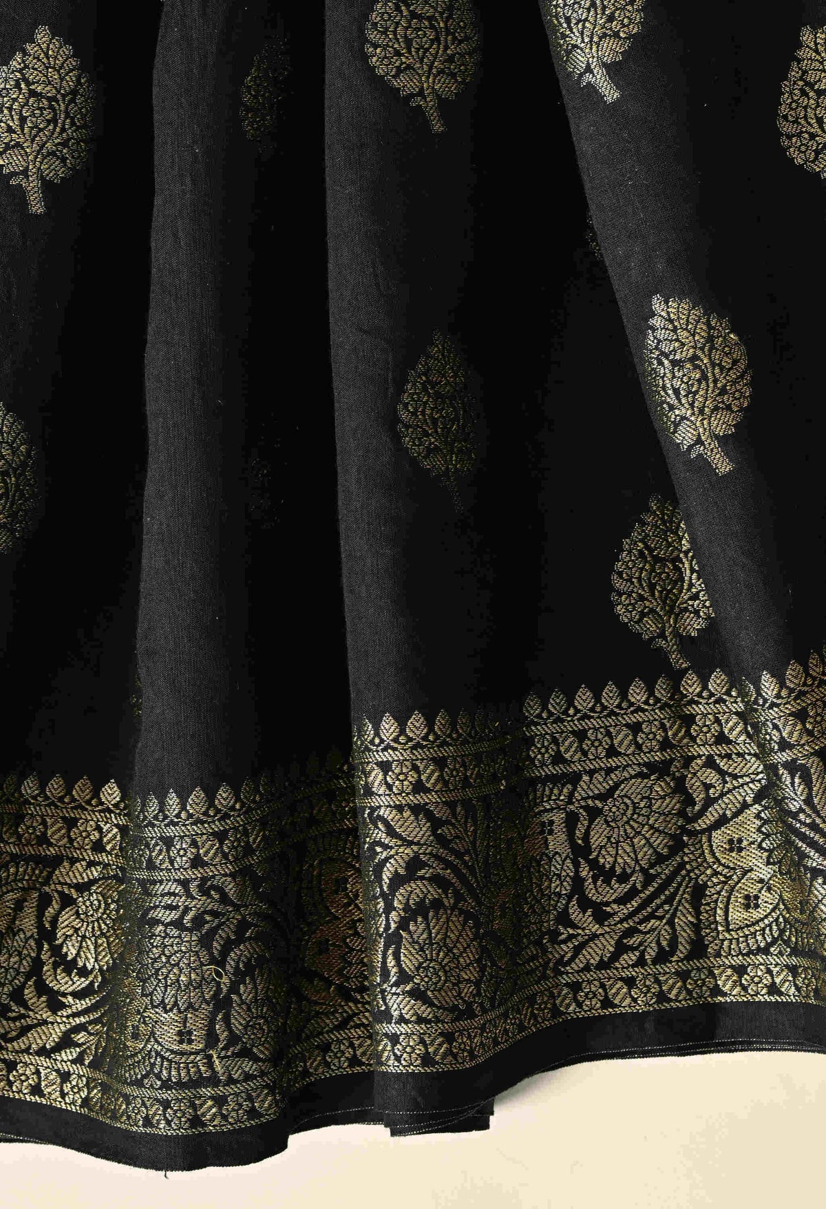 Beautiful Black Banarasi Silk Saree