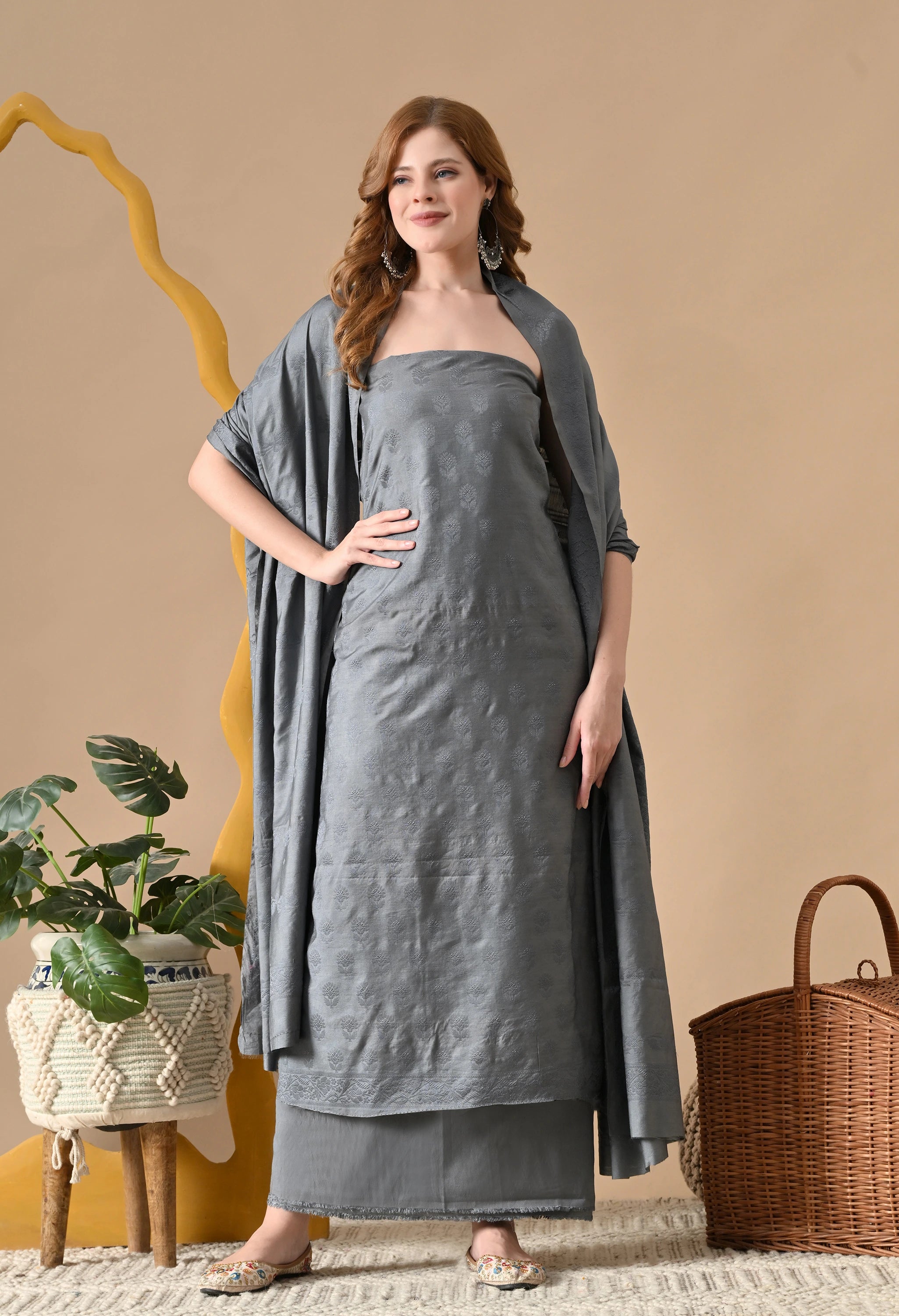 silk salwar suit with zari work