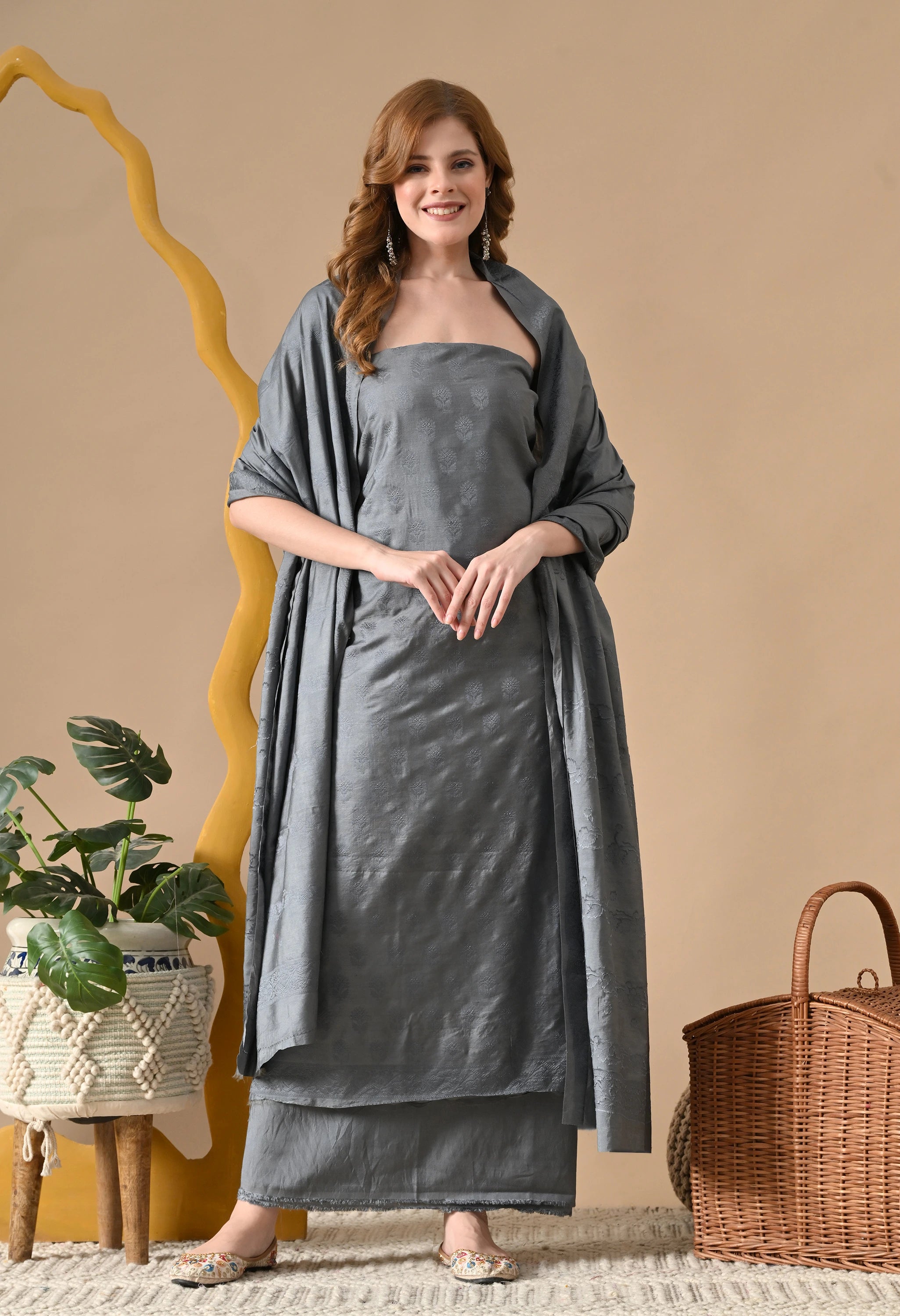 silk salwar suit with zari work