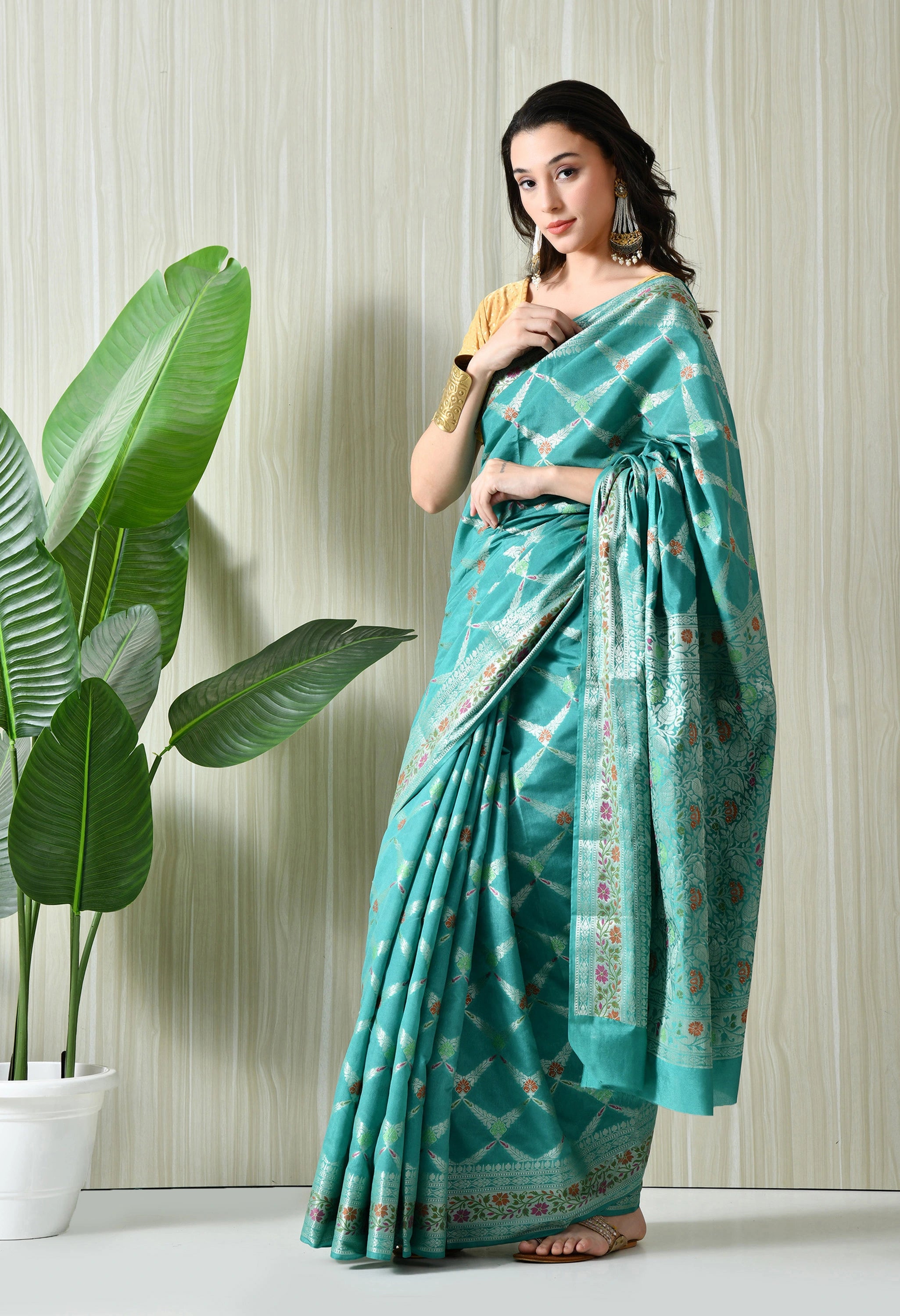 pure silk saree with blouse piece