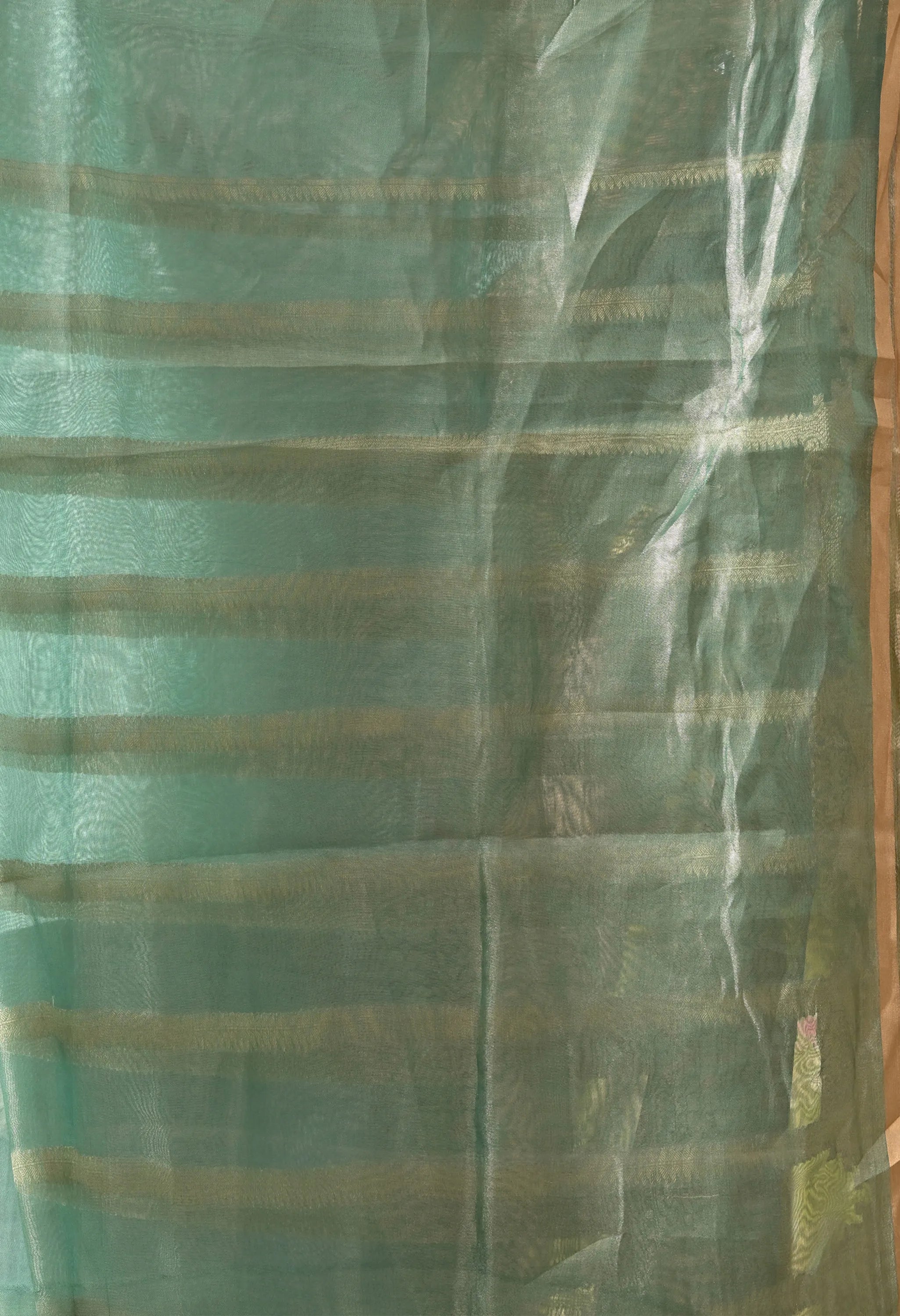 Pure Tissue Green saree