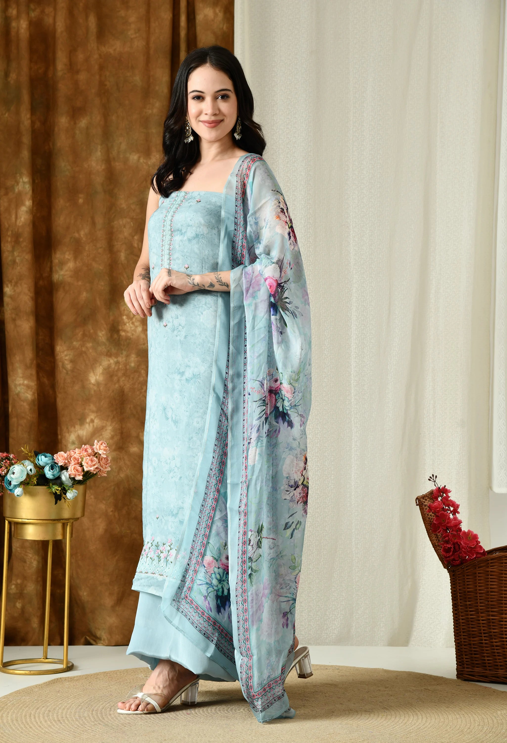 viscose organza suit for women