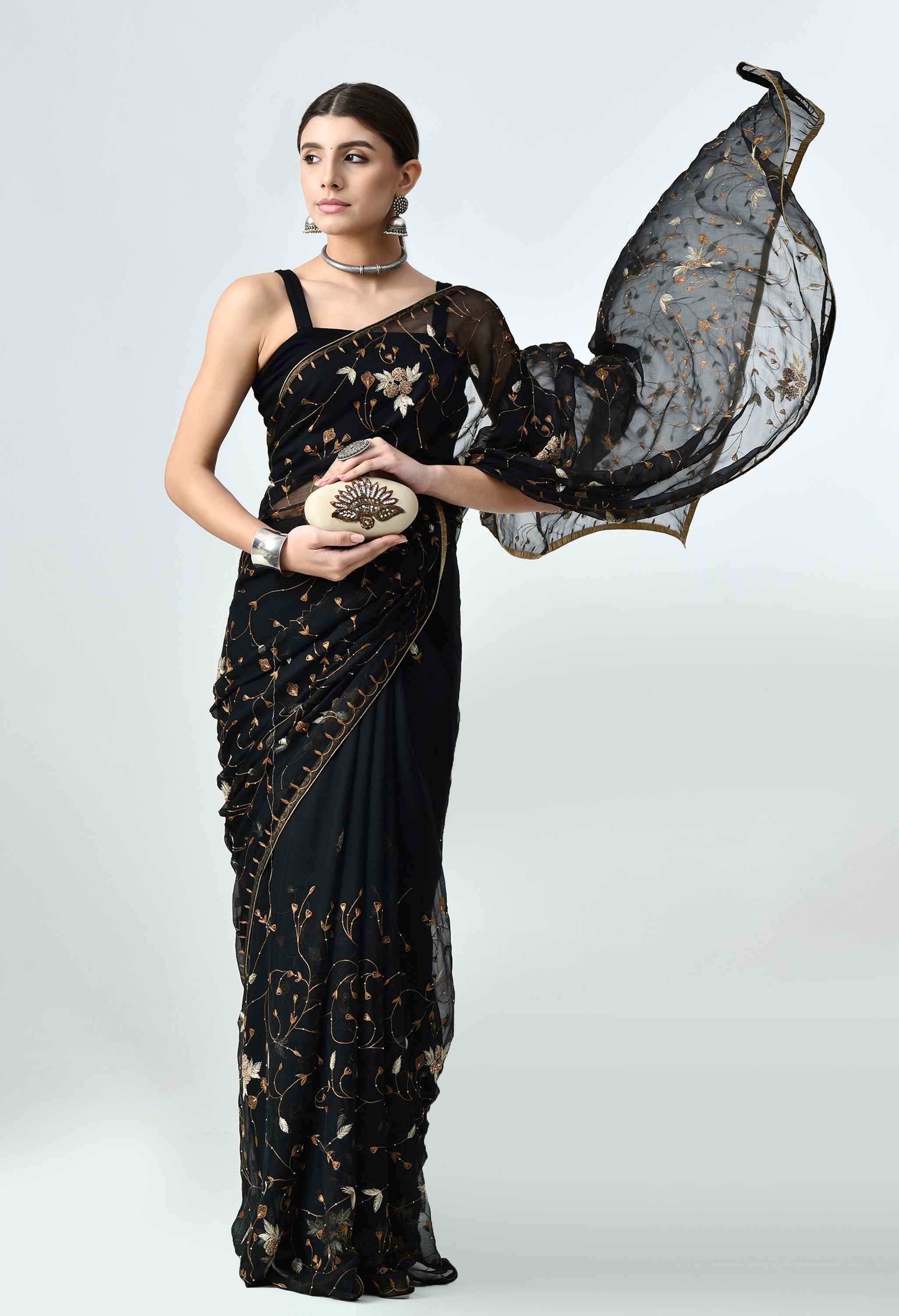 Best party wear black saree